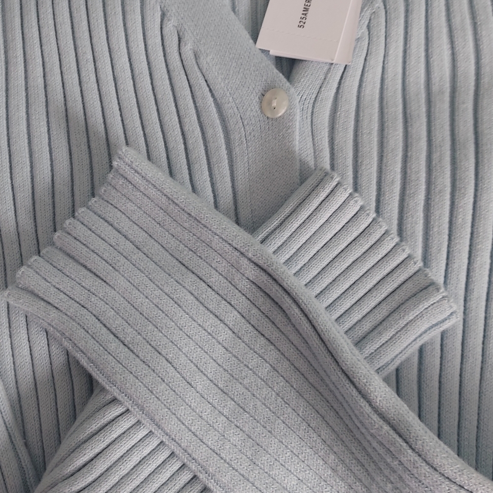 525 America Pastel Blue Ribbed Cotton Button-Down Dress NWT - Picture 6 of 12